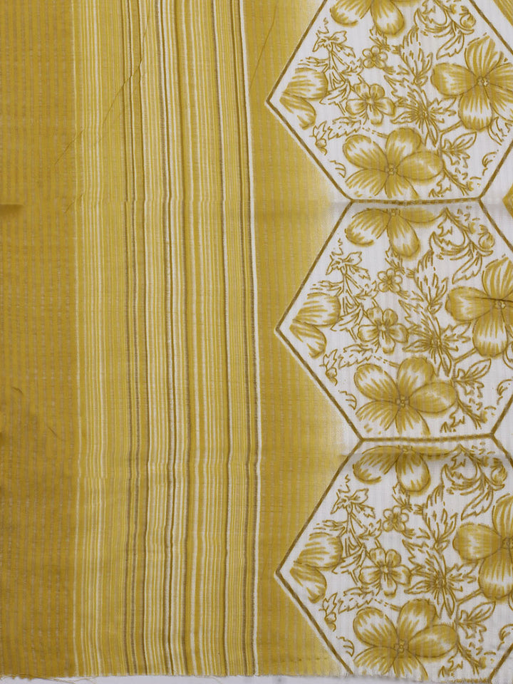 Floral Printed Cotton Blend Unstitched Suit With Dupatta