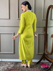 Resham Zari Embroidered Handloom Kurta With Pant & Dupatta