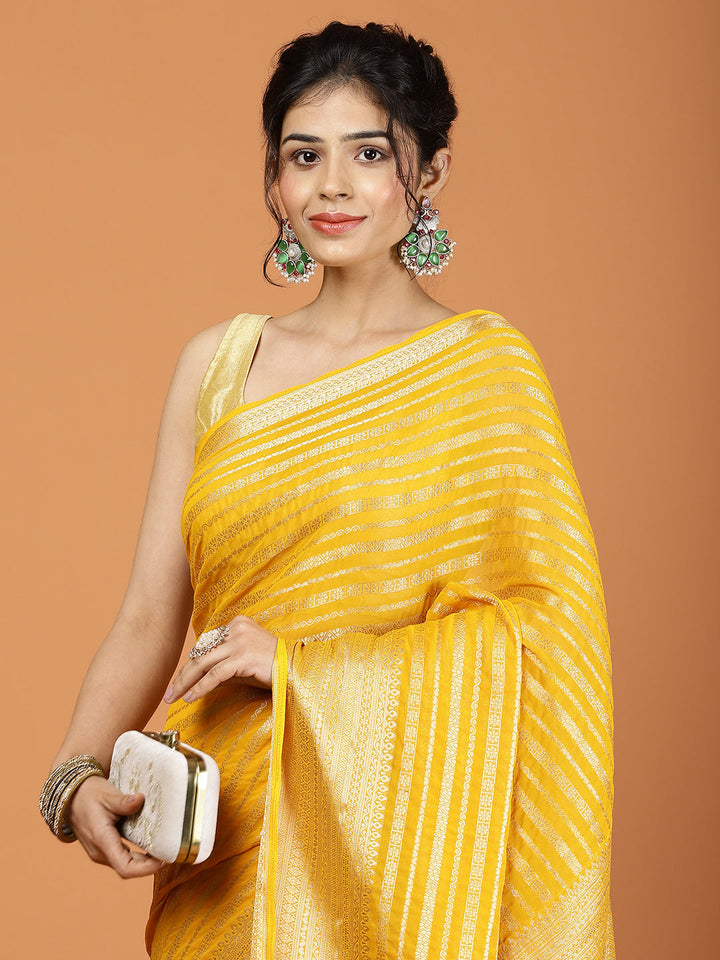 Zari Border Woven Georgette Saree