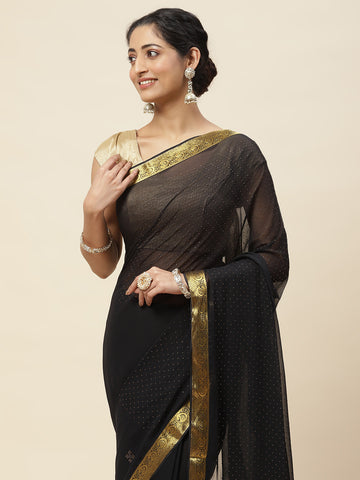 Stone Embroidered Chiffon Saree