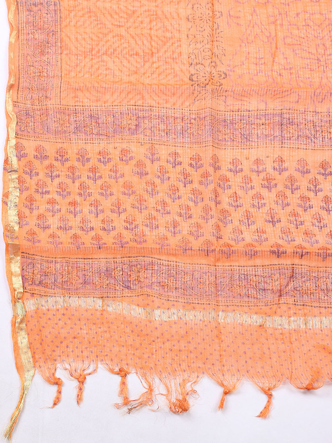 Printed Cotton Blend Unstitched Suit With Pant &amp; Dupatta