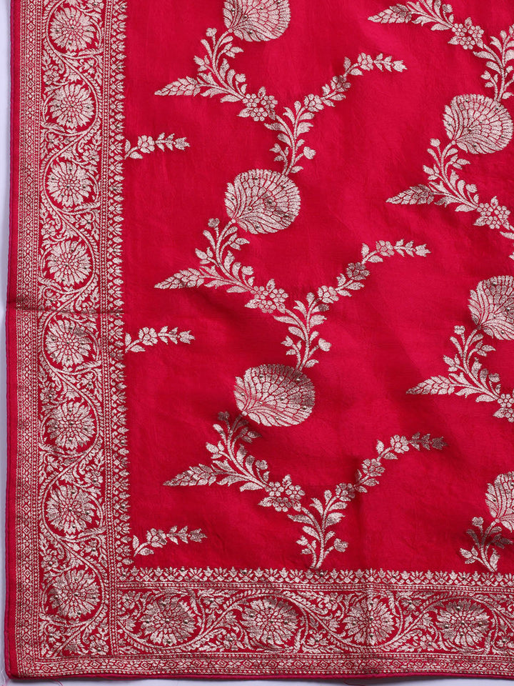 Banarasi Art Silk Unstitched Suit With Dupatta