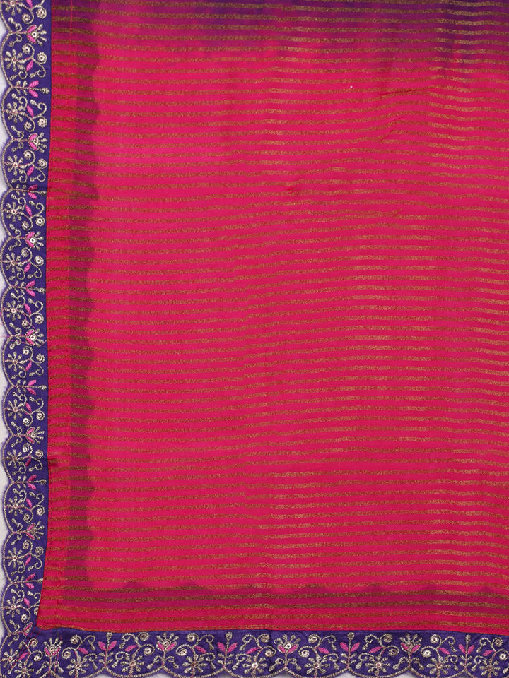 Embroidered Organza Unstitched Suit With Dupatta