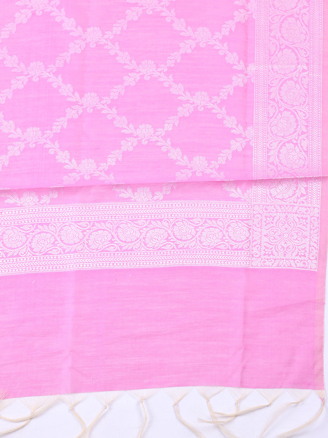 Woven Design Chanderi Unstitched Suit With Pant &amp; Dupatta