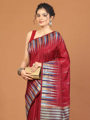 Plain Zari Border Art Silk Saree