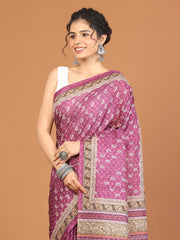 Digital Printed Tussar Woven Saree