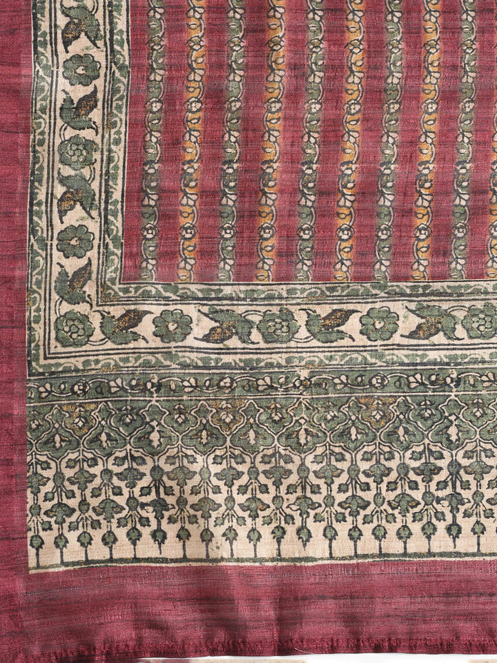 Printed Tussar Unstitched Suit With Dupatta