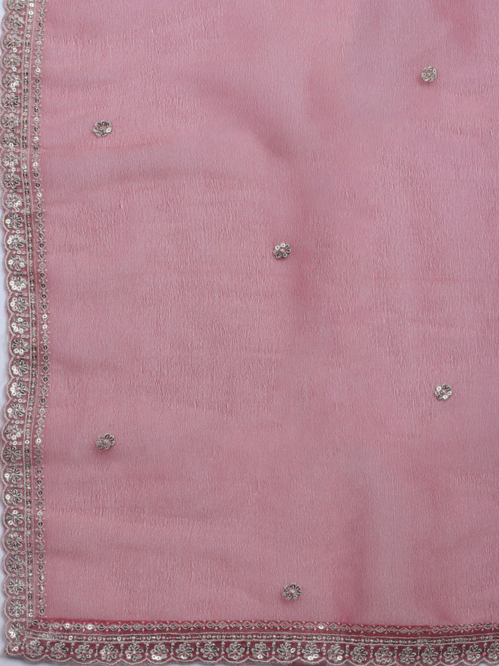 Embroidered Tissue Unstitched Suit With Dupatta