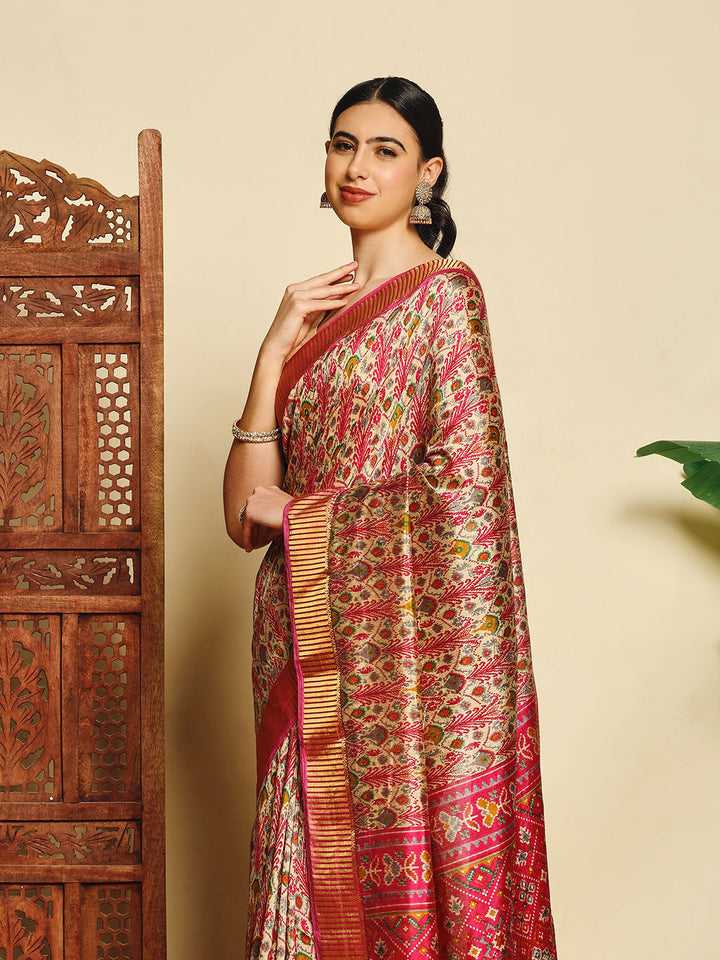 Digital Printed Art Silk Saree