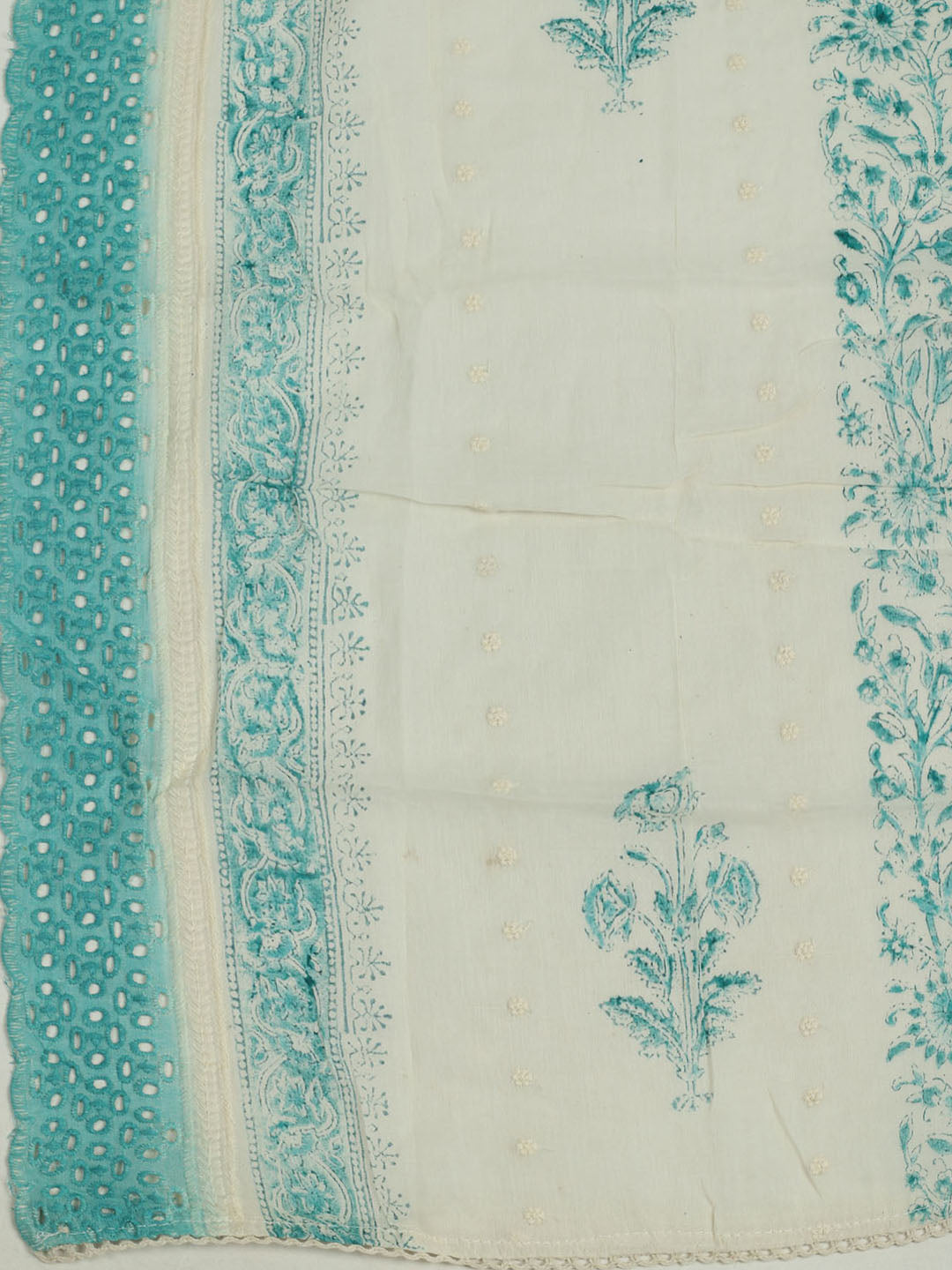 Printed Cotton Unstitched Suits Printed Suit With Pant &amp; Dupatta