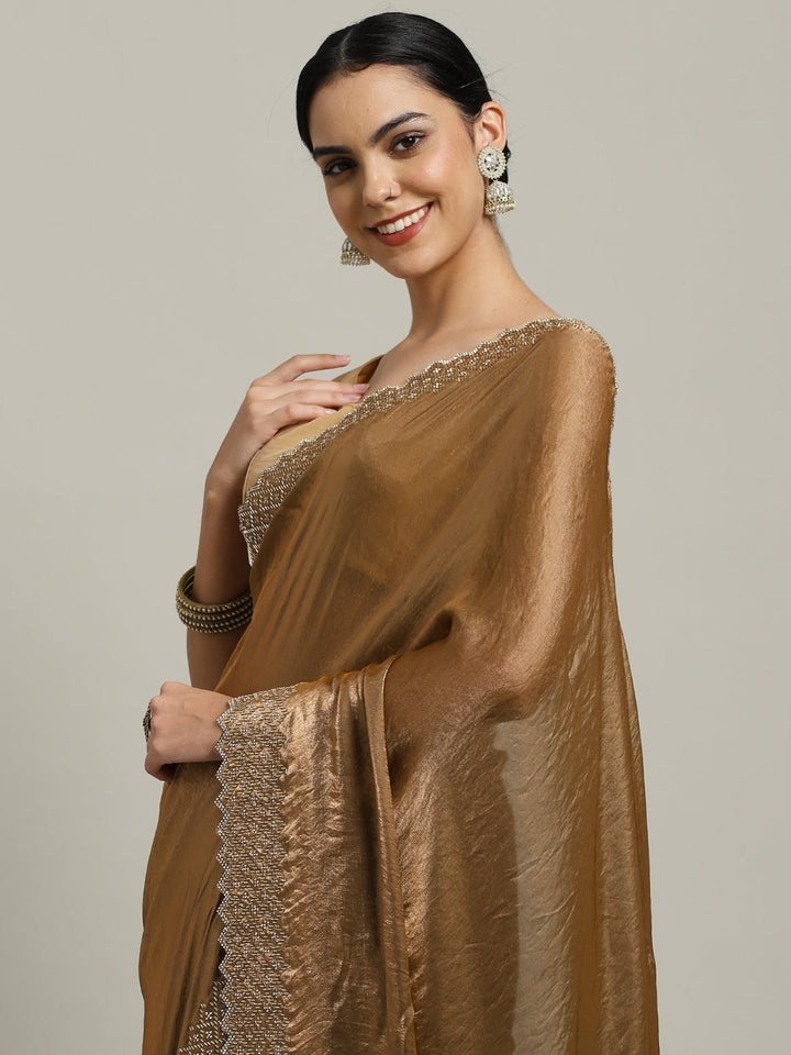 Cutdana Embroidered Tissue Saree