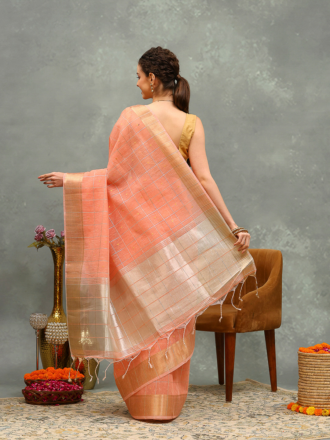 Embroidered Cotton Blend Saree