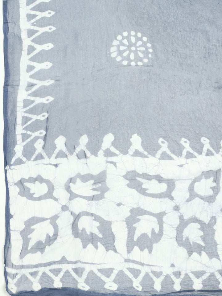 Printed Cotton Unstitched Suit With Pant &amp; Dupatta