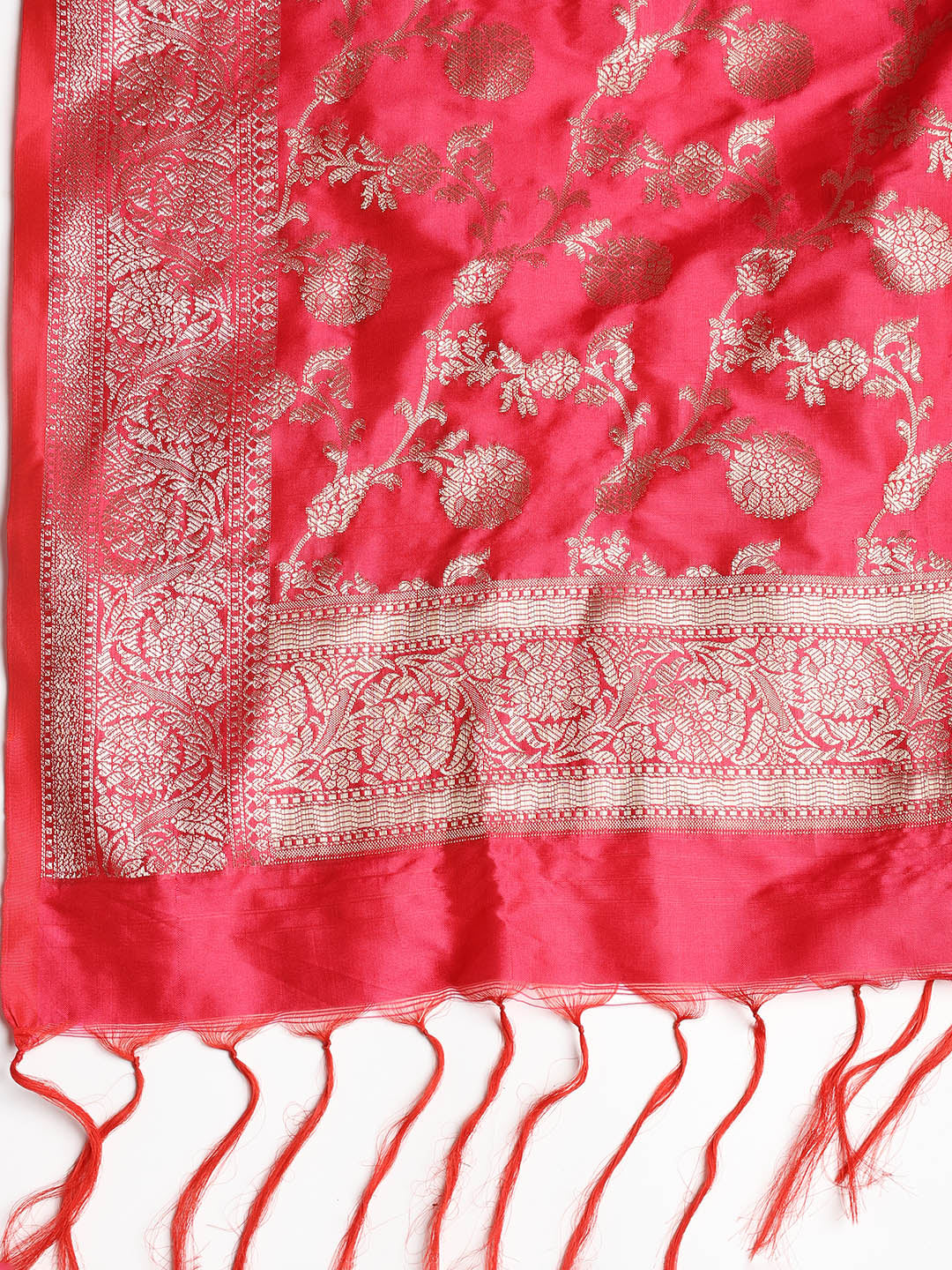 Woven Banarasi Chanderi Unstitched Suit With Dupatta