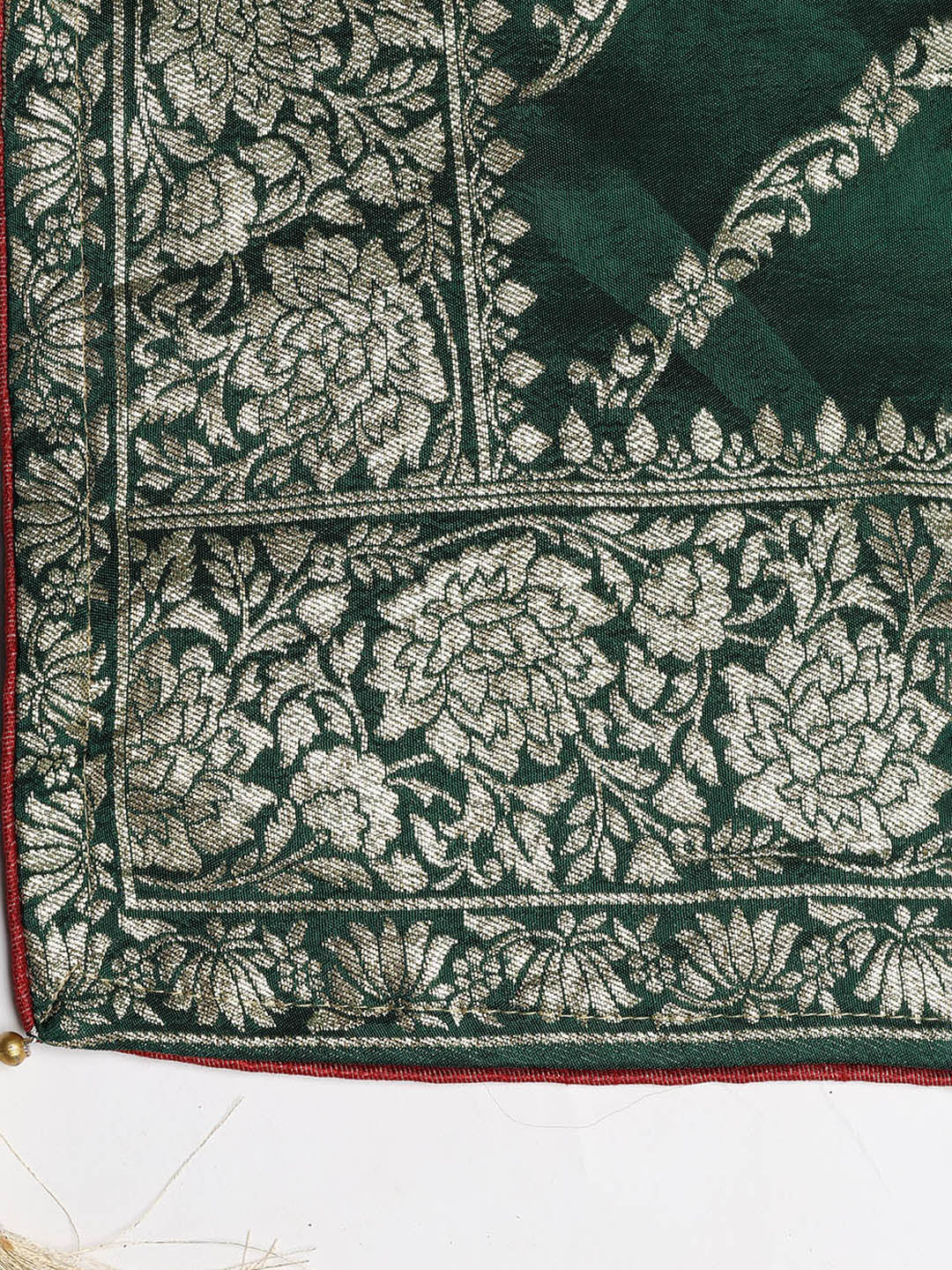 Zari Embroidered Chanderi Unstitched Suit With Dupatta