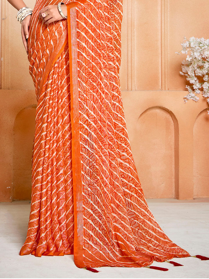 Digital Printed Chiffon Saree