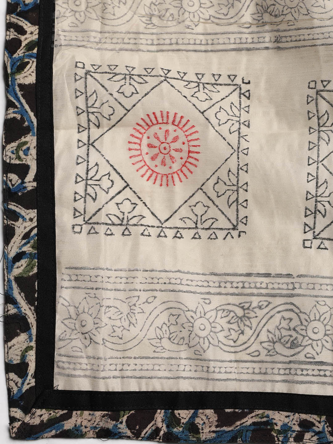 Neck Embroidered Cotton Blend Unstitched Suit With Dupatta