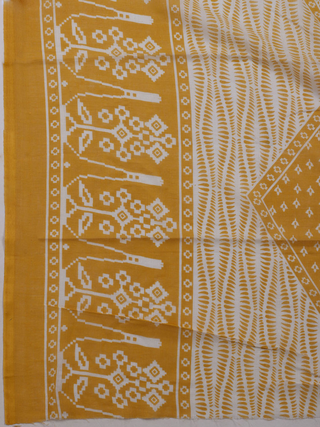 Printed Cotton Blend Unstitched Suit With Dupatta
