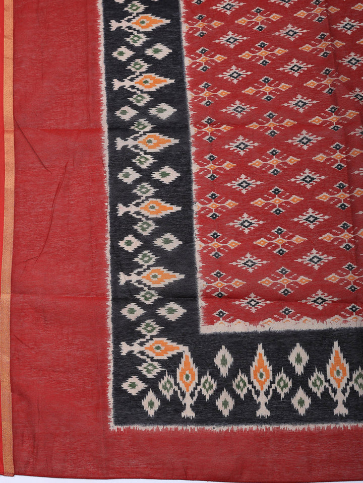 Embroidered Cotton Blend Unstitched Suit With Pant &amp; Dupatta