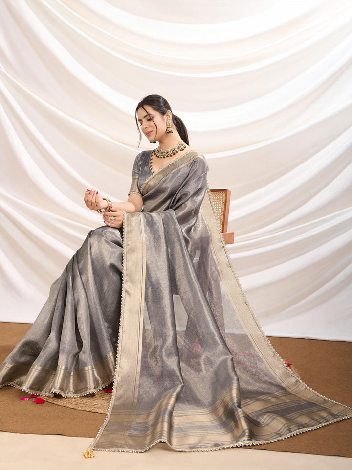 Woven Design Linen Blend Saree