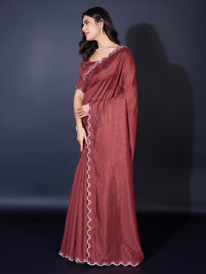 Embroidered Chiffon Saree