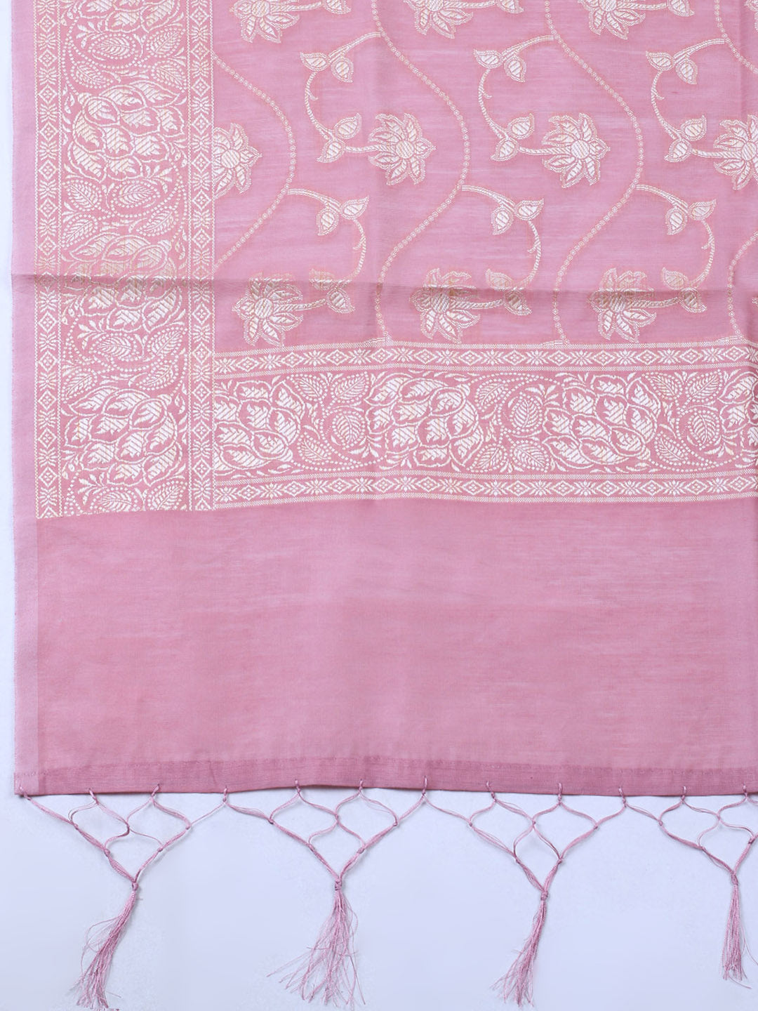 Woven Design Chanderi Unstitched Suit With Pant &amp; Dupatta