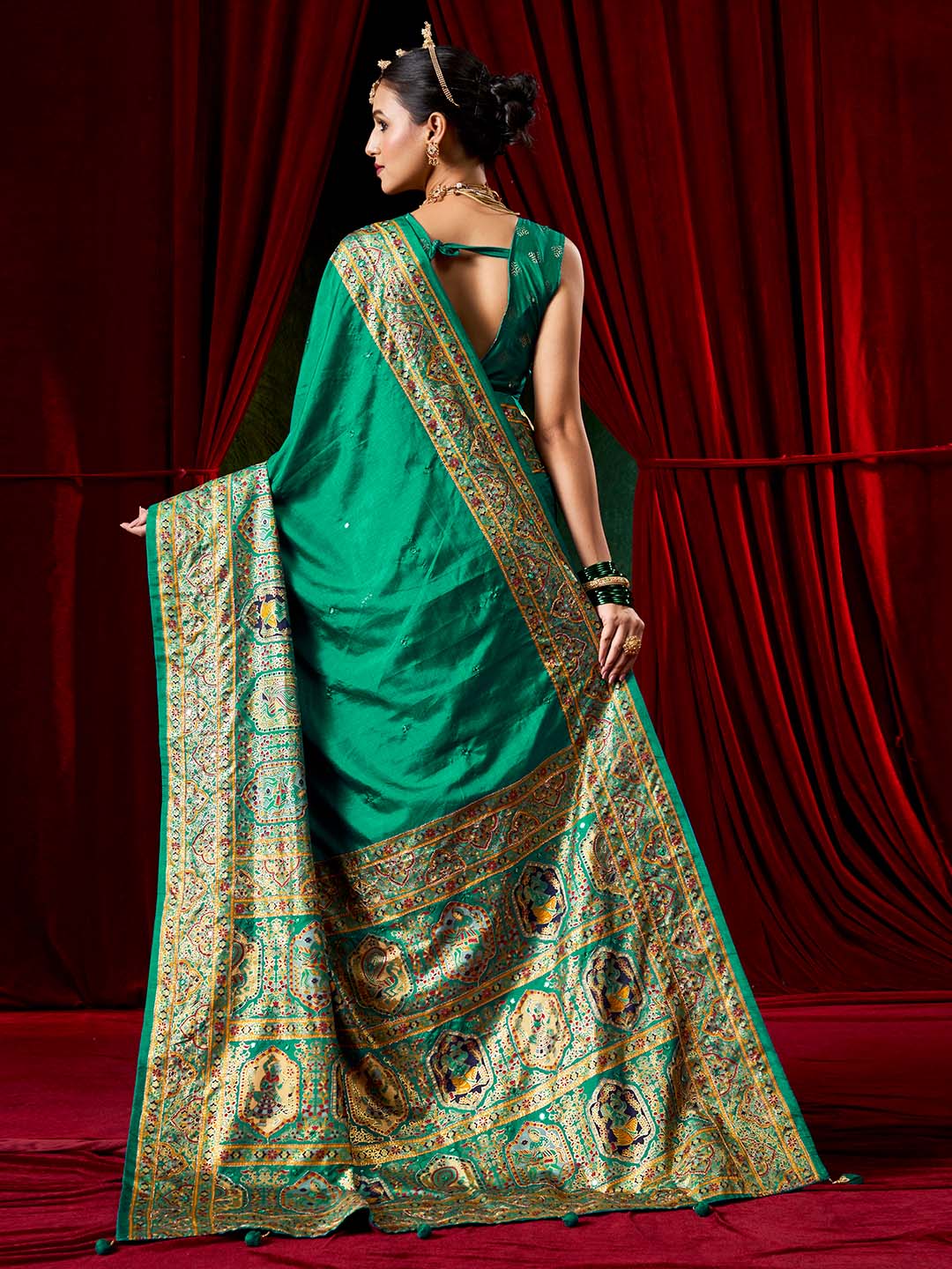 Digital Printed Art Silk Woven Saree