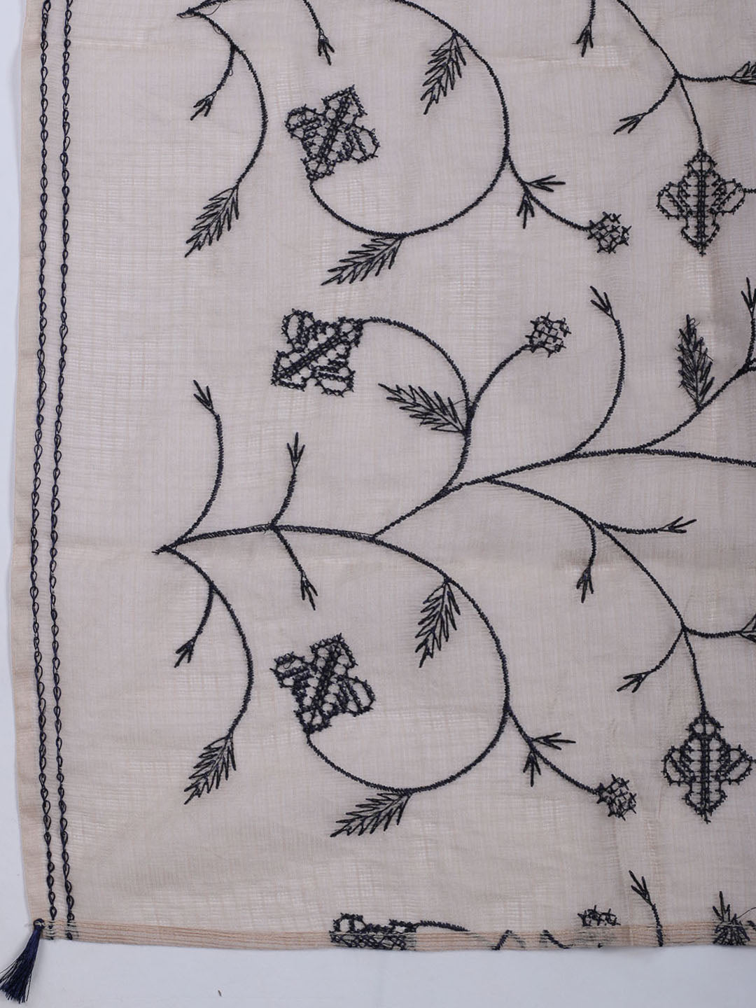Neck Embroidered Cotton Blend Unstitched Suit With Dupatta
