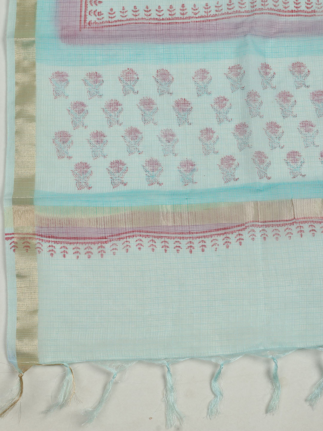 Printed Cotton Unstitched Suit With Pant &amp; Dupatta