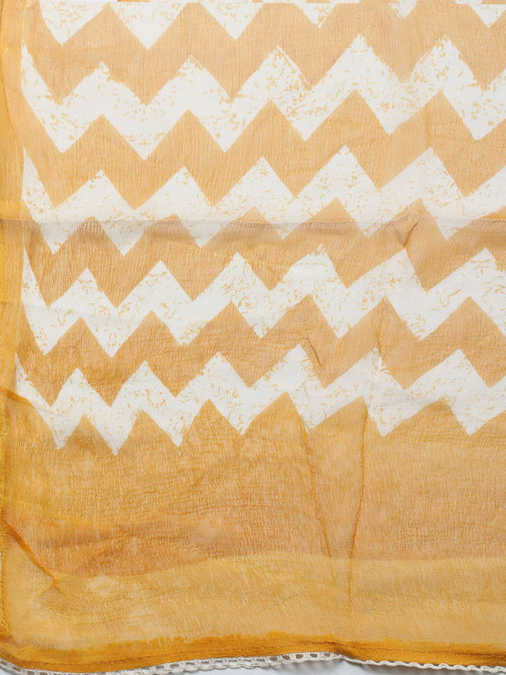 Embroidered Cotton Blend Unstitched Suit With Pant &amp; Dupatta