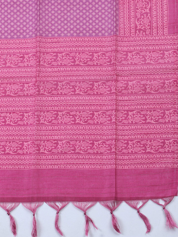 Embroidered Cotton Blend Unstitched Suit With Pant &amp; Dupatta