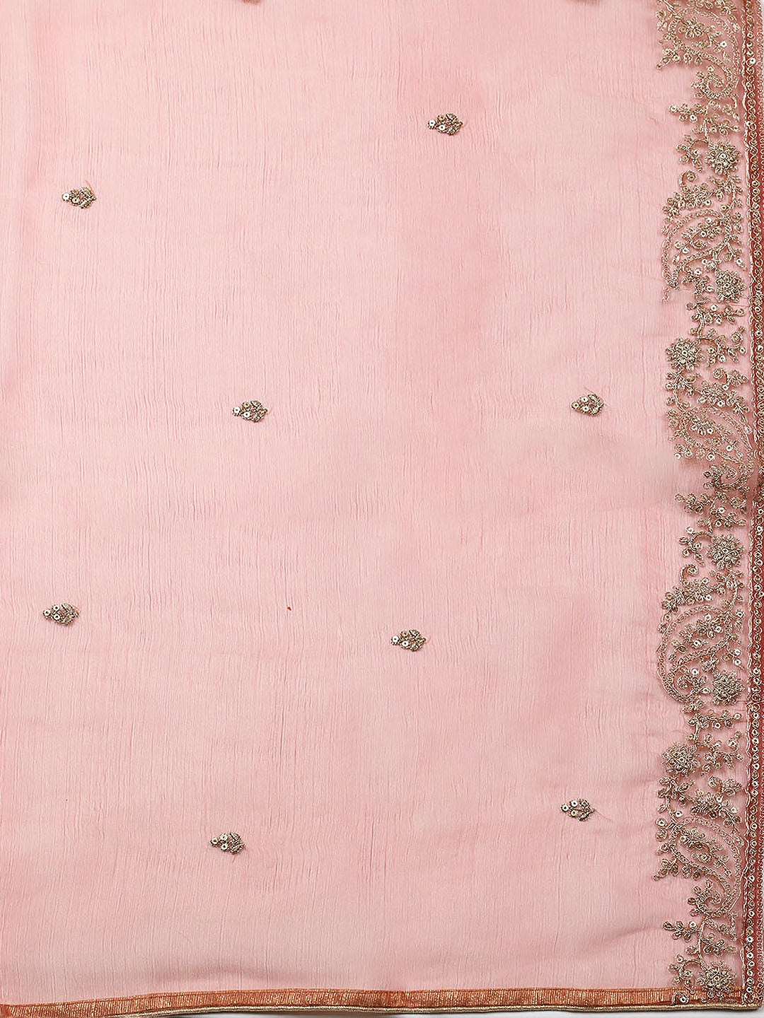 Embroidered Tissue Unstitched Suit With Pant &amp; Dupatta