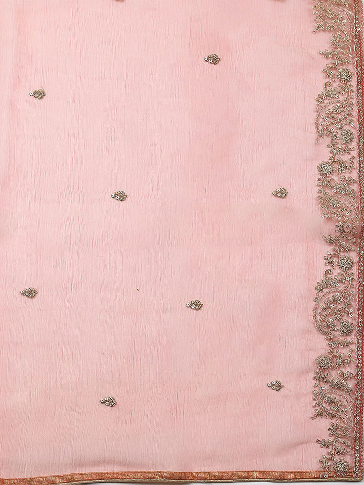 Embroidered Tissue Unstitched Suit With Pant &amp; Dupatta