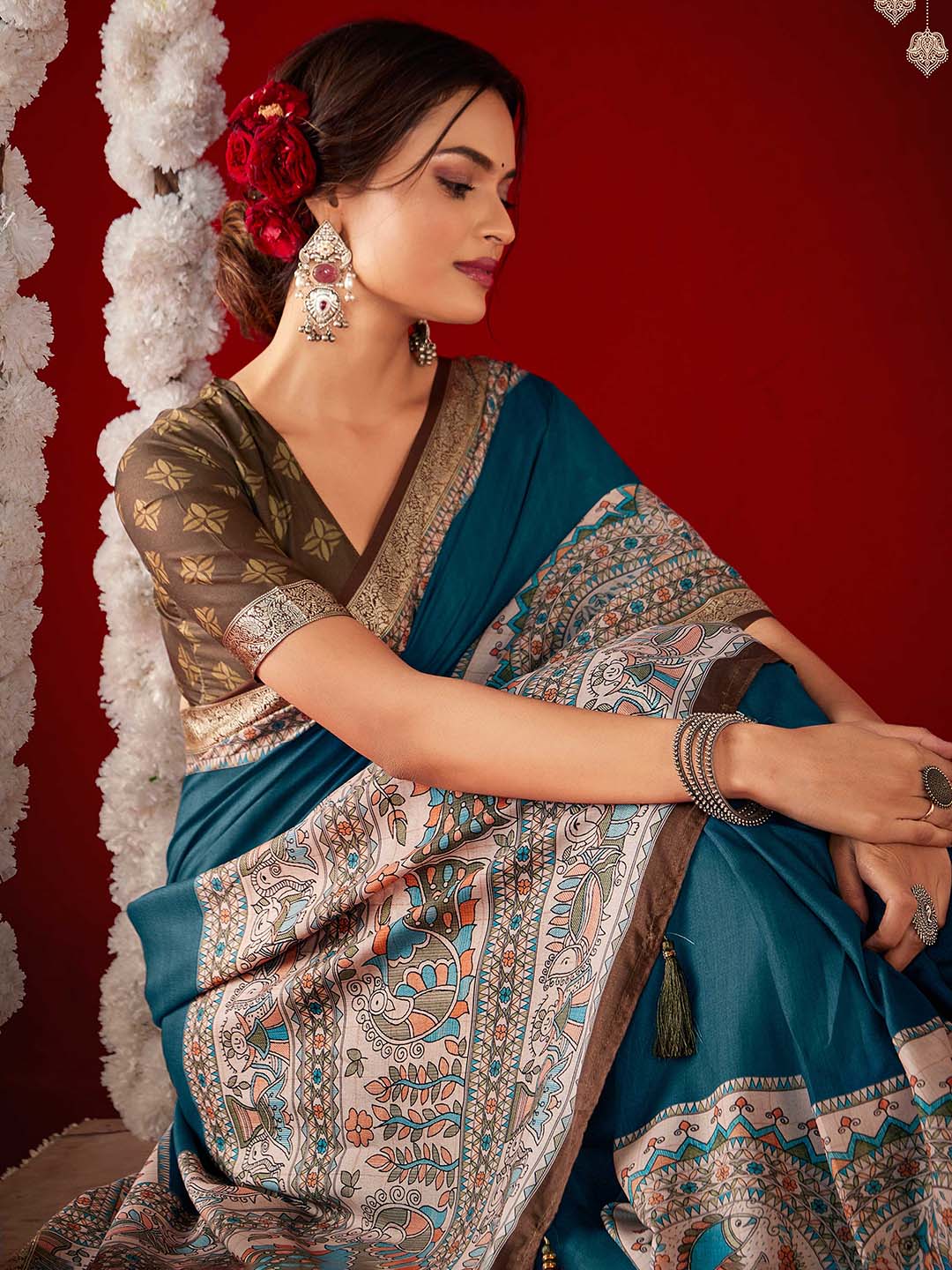 Printed Crepe Saree