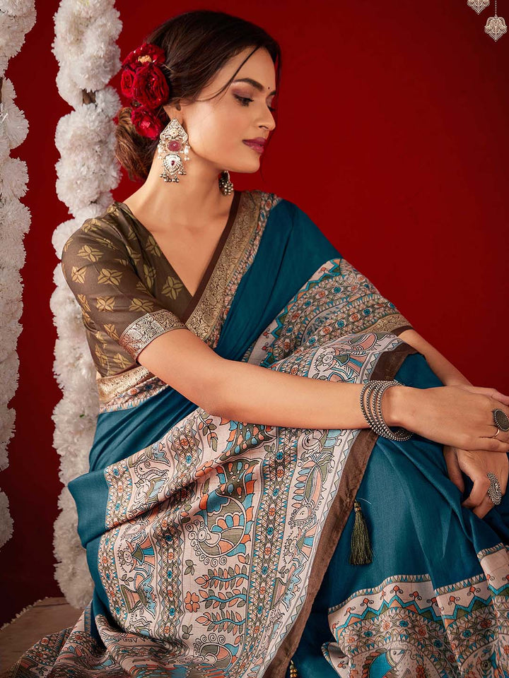 Printed Crepe Saree