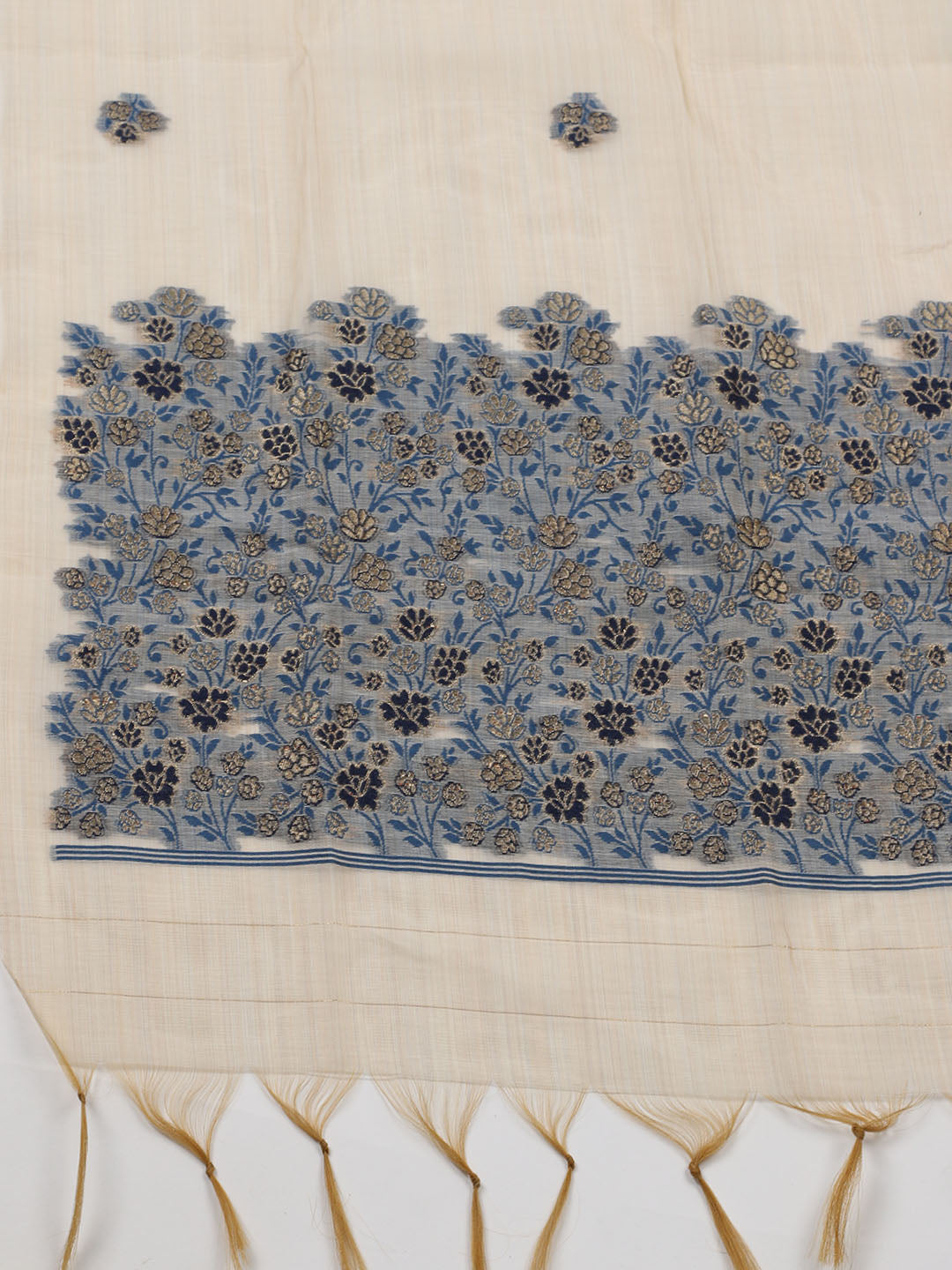 Woven Design Chanderi Unstitched Suit With Dupatta