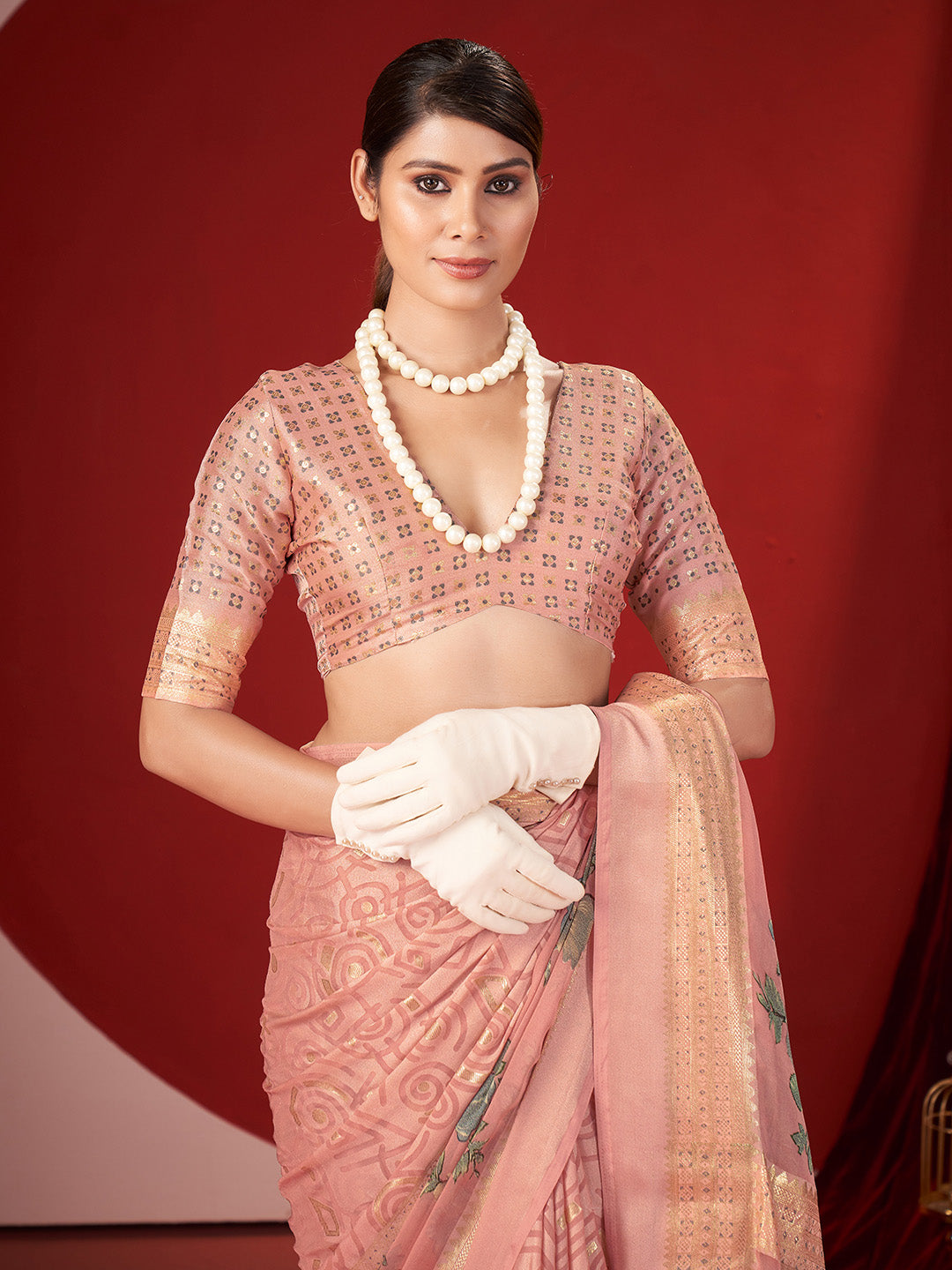 Zari Border Georgette Saree