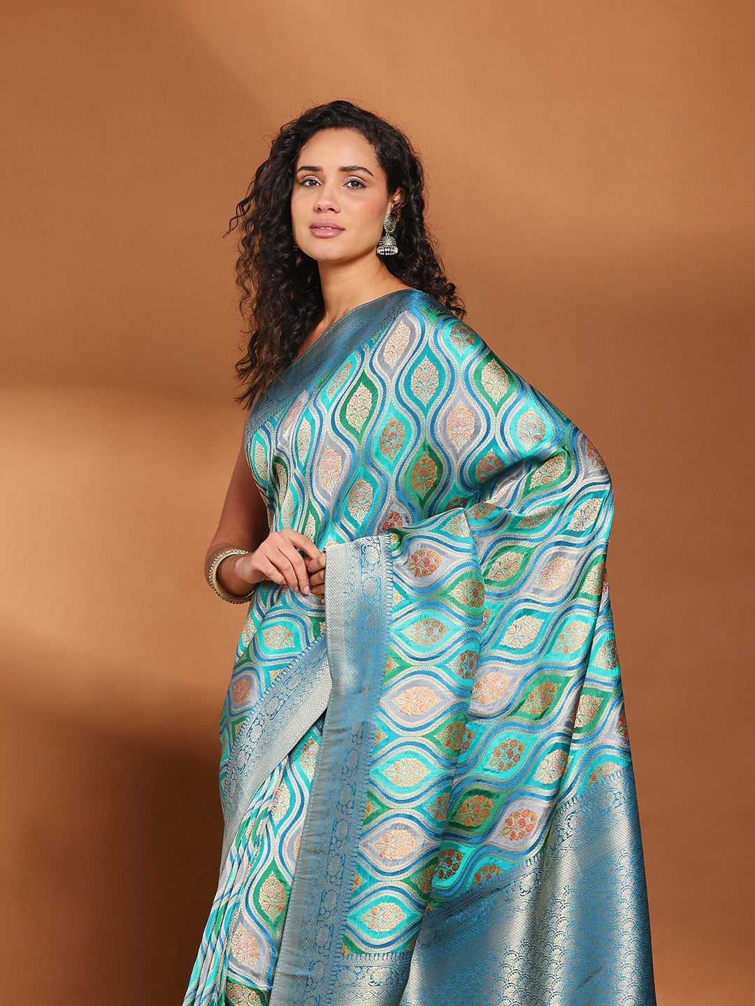 Zari Jaal Woven Satin Saree