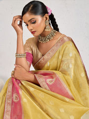 Woven Design Linen Saree