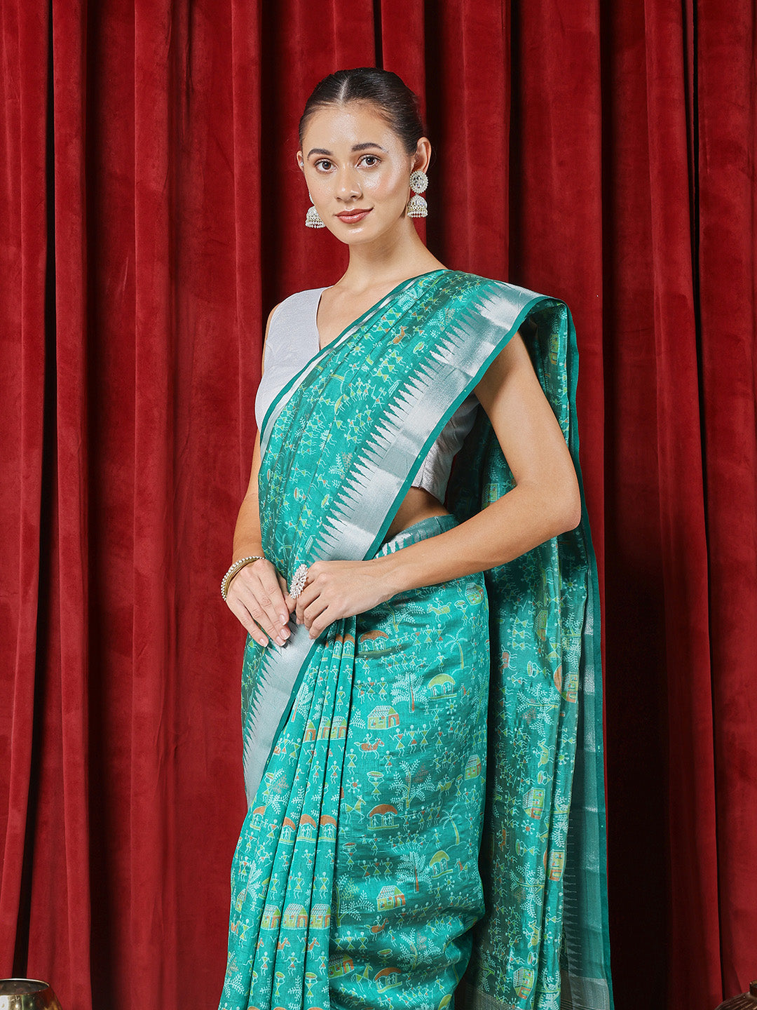 Digital Printed Art Silk Saree