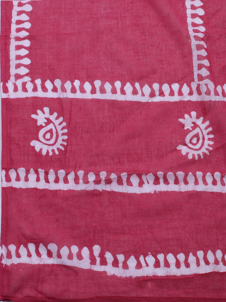 Printed Cotton Blend Unstitched Kurta With Pant &amp; Dupatta