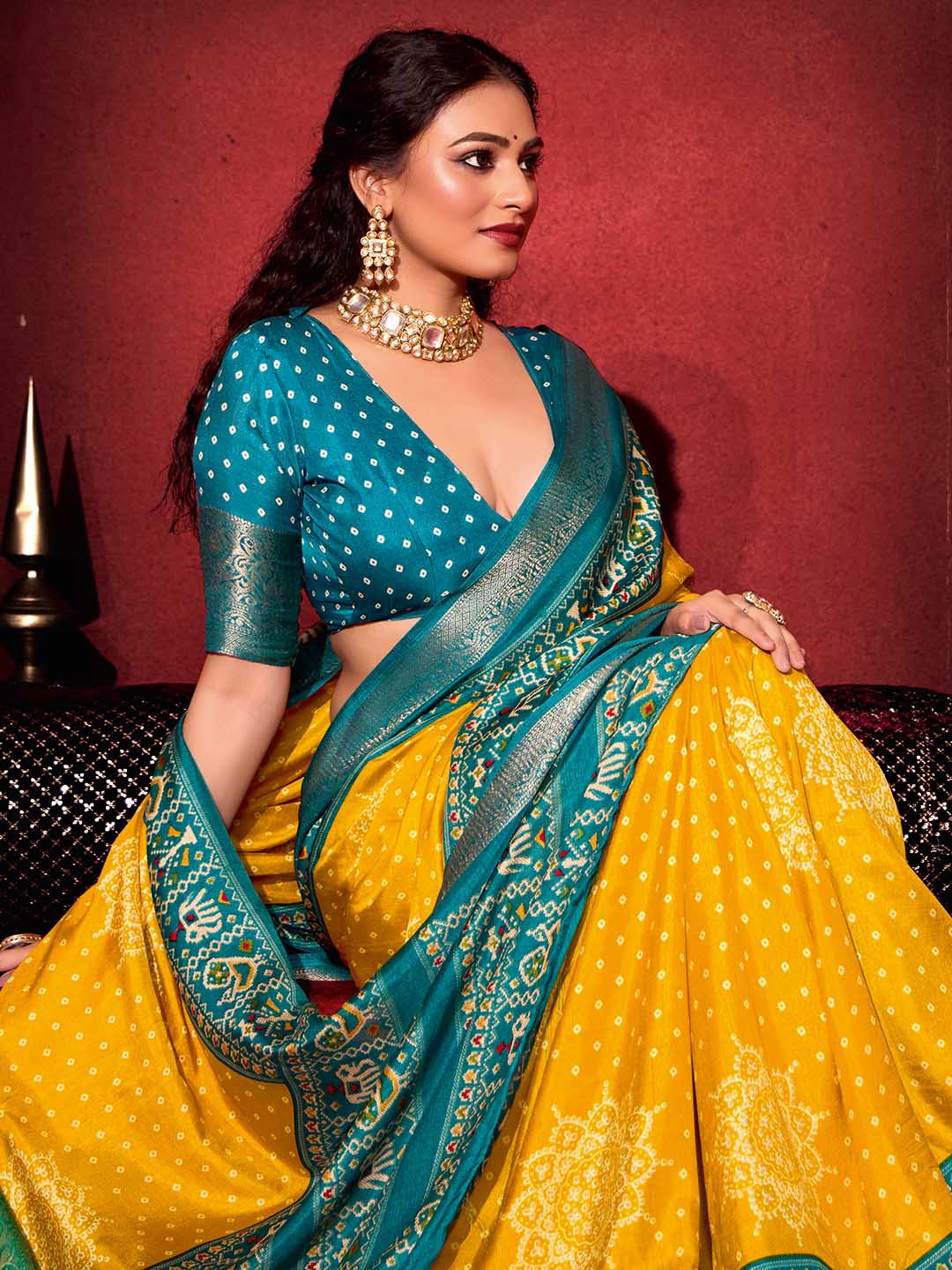 Patola Printed Art Silk Woven Saree