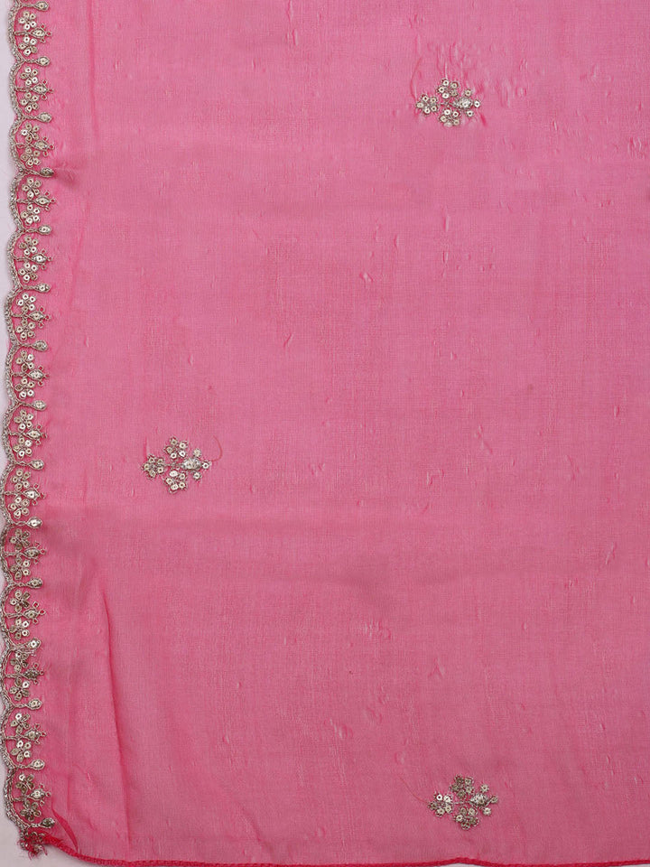 Embroidered Organza Unstitched Suit With Dupatta