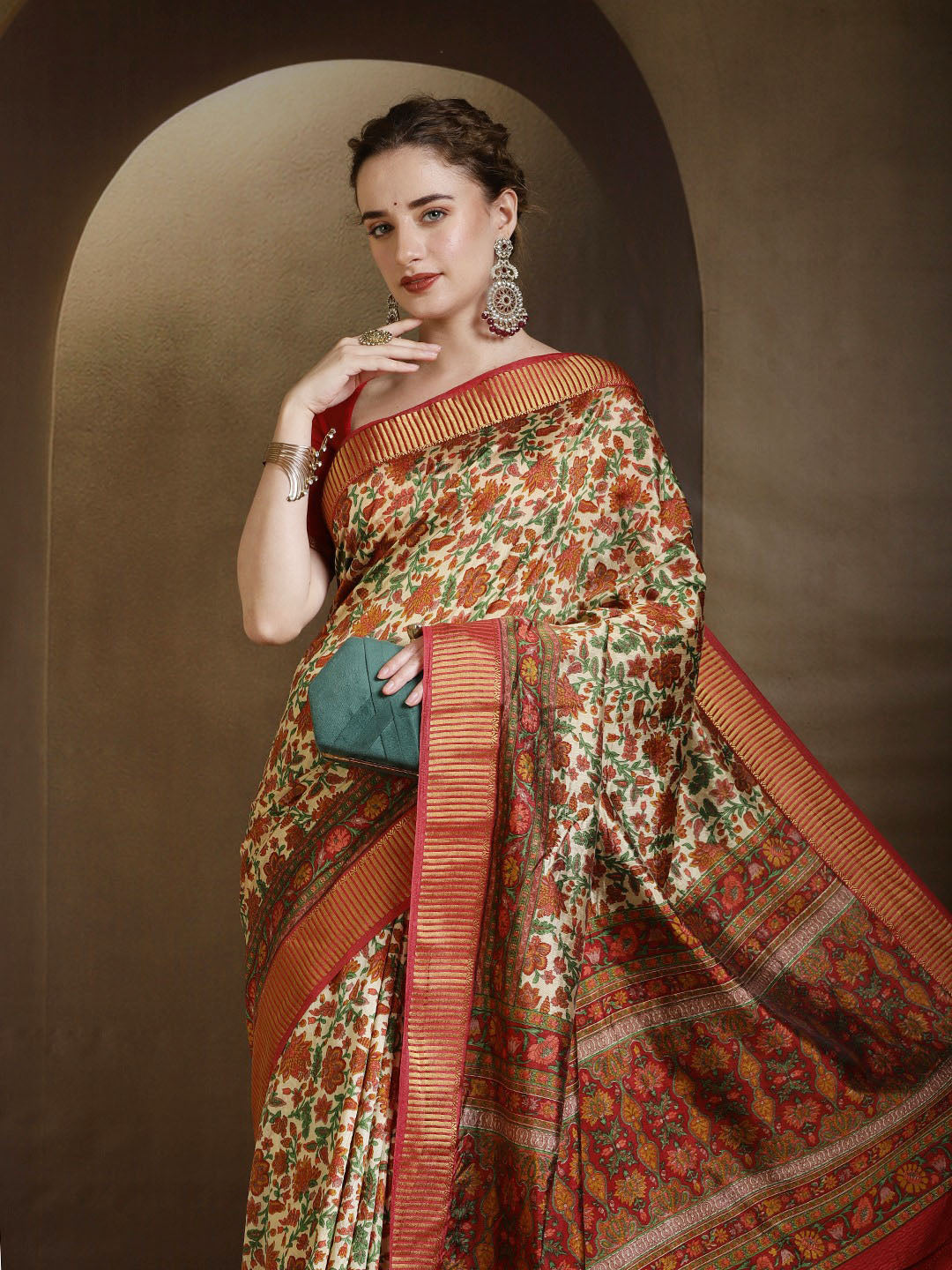 Digital Printed Art Silk Saree