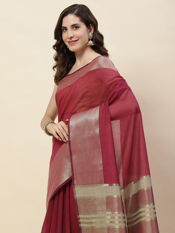 Zari Border Cotton Woven Saree