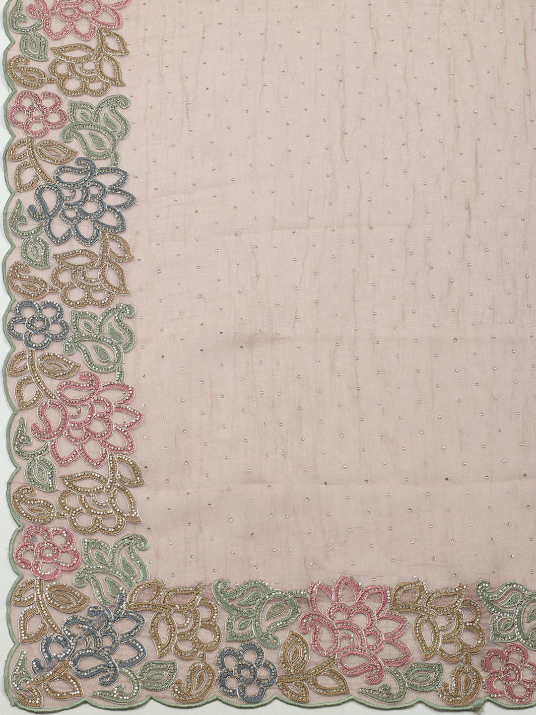 Embroidered Tissue Unstitched Suit With Pant &amp; Dupatta