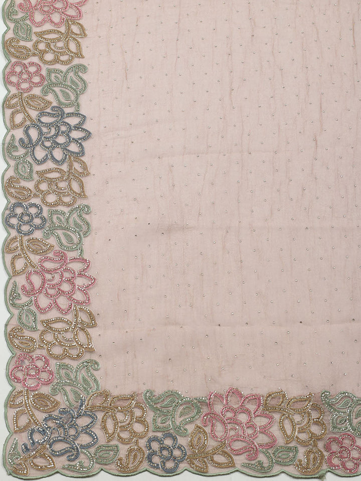 Embroidered Tissue Unstitched Suit With Pant &amp; Dupatta