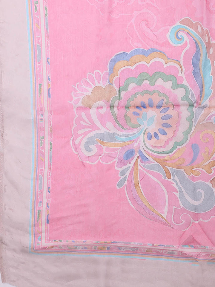 Embroidered Cotton Blend Unstitched Suit With Pant &amp; Dupatta