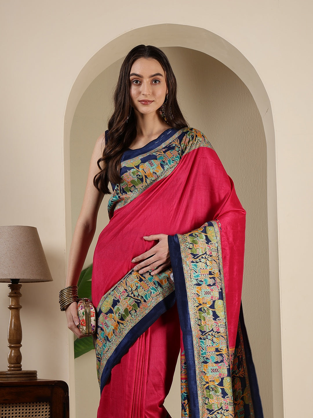Digital Printed Art Silk Saree