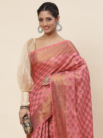 Zari Jaal Woven Handloom Saree